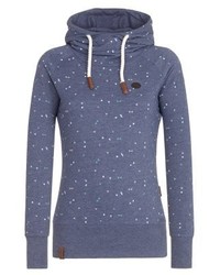 Sweat à capuche imprimé bleu Naketano