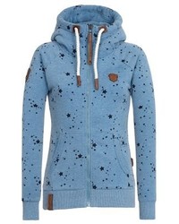 Sweat à capuche imprimé bleu Naketano