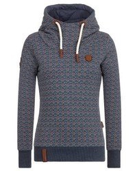 Sweat à capuche imprimé bleu Naketano