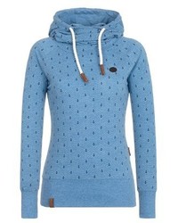 Sweat à capuche imprimé bleu Naketano