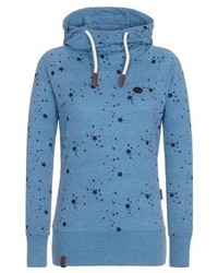 Sweat à capuche imprimé bleu Naketano