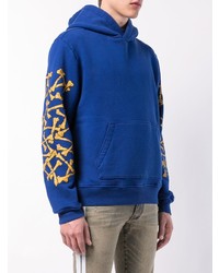 Sweat à capuche imprimé bleu Amiri