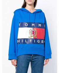 Sweat à capuche imprimé bleu Hilfiger Collection