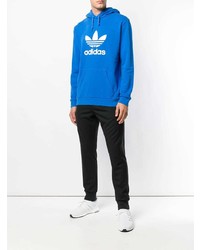 Sweat à capuche imprimé bleu adidas