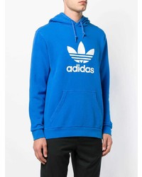 Sweat à capuche imprimé bleu adidas