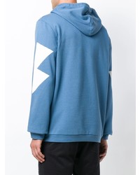 Sweat à capuche imprimé bleu Damir Doma