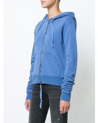 Sweat à capuche imprimé bleu Greg Lauren