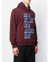 Sweat à capuche imprimé bordeaux Undercover