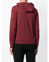 Sweat à capuche imprimé bordeaux Ea7 Emporio Armani