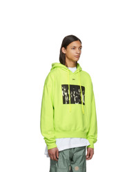 Sweat à capuche imprimé chartreuse Off-White