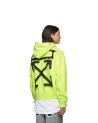 Sweat à capuche imprimé chartreuse Off-White