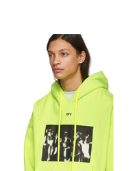 Sweat à capuche imprimé chartreuse Off-White