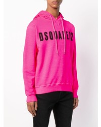 Sweat à capuche imprimé fuchsia DSQUARED2