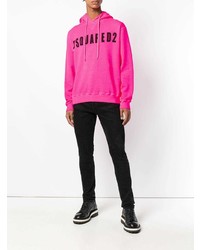 Sweat à capuche imprimé fuchsia DSQUARED2