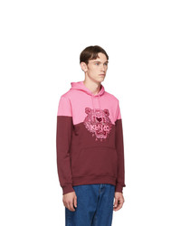 Sweat à capuche imprimé fuchsia Kenzo