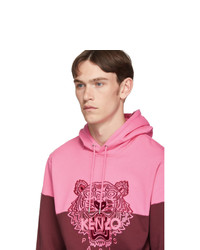 Sweat à capuche imprimé fuchsia Kenzo