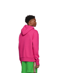 Sweat à capuche imprimé fuchsia Gucci