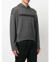 Sweat à capuche imprimé gris foncé DSQUARED2