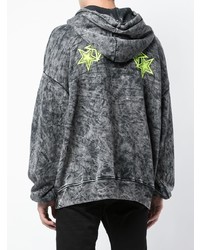 Sweat à capuche imprimé gris foncé Amiri