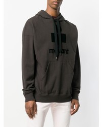 Sweat à capuche imprimé gris foncé Isabel Marant