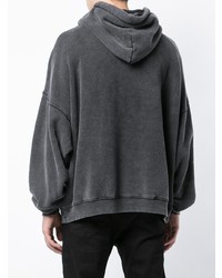 Sweat à capuche imprimé gris foncé R13