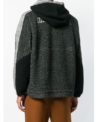 Sweat à capuche imprimé gris foncé MSGM