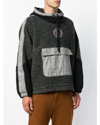 Sweat à capuche imprimé gris foncé MSGM