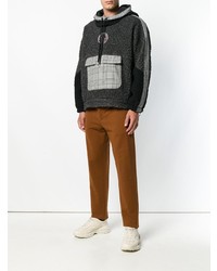 Sweat à capuche imprimé gris foncé MSGM