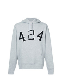 Sweat à capuche imprimé gris 424