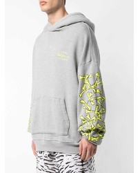 Sweat à capuche imprimé gris Amiri