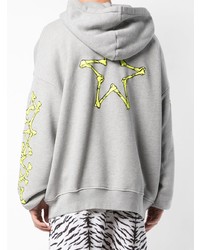 Sweat à capuche imprimé gris Amiri