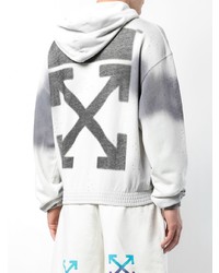 Sweat à capuche imprimé gris Off-White