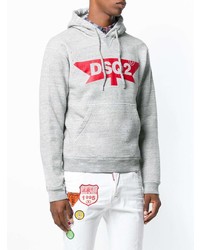 Sweat à capuche imprimé gris DSQUARED2