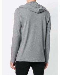 Sweat à capuche imprimé gris Balmain