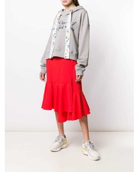 Sweat à capuche imprimé gris Mira Mikati