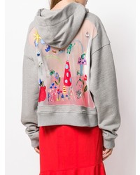 Sweat à capuche imprimé gris Mira Mikati