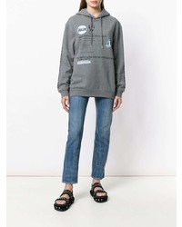 Sweat à capuche imprimé gris McQ Alexander McQueen