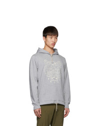 Sweat à capuche imprimé gris Kenzo