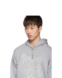 Sweat à capuche imprimé gris Kenzo