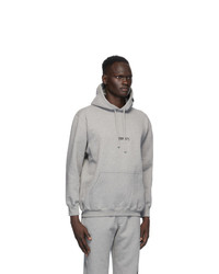 Sweat à capuche imprimé gris Vetements