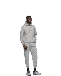 Sweat à capuche imprimé gris Vetements