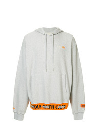 Sweat à capuche imprimé gris Heron Preston