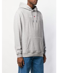 Sweat à capuche imprimé gris Tommy Jeans