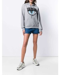 Sweat à capuche imprimé gris Chiara Ferragni