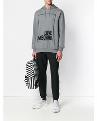 Sweat à capuche imprimé gris Love Moschino