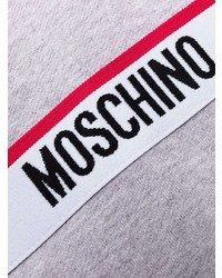 Sweat à capuche imprimé gris Moschino