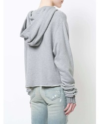 Sweat à capuche imprimé gris Amiri