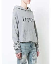 Sweat à capuche imprimé gris Amiri