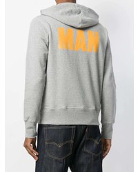 Sweat à capuche imprimé gris Junya Watanabe MAN