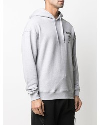 Sweat à capuche imprimé gris Moschino